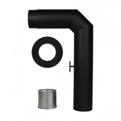 Rauchrohrset 90° Zweimal Abgewinkelt 130 Mm Ø Wandrosette Mauermuffe