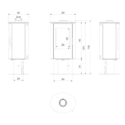 Koza AB/S/N/O/Glass Drehbarer Kaminofen 8kW Rote Kacheln -Viessmann Geschaft koza b s no web kaminofen masse 1280x1280
