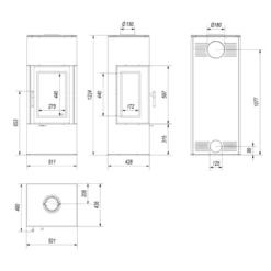 Thor View Panorama Kaminofen 8kW 3 Sichtscheiben -Viessmann Geschaft kratki thor view masse 1280x1280