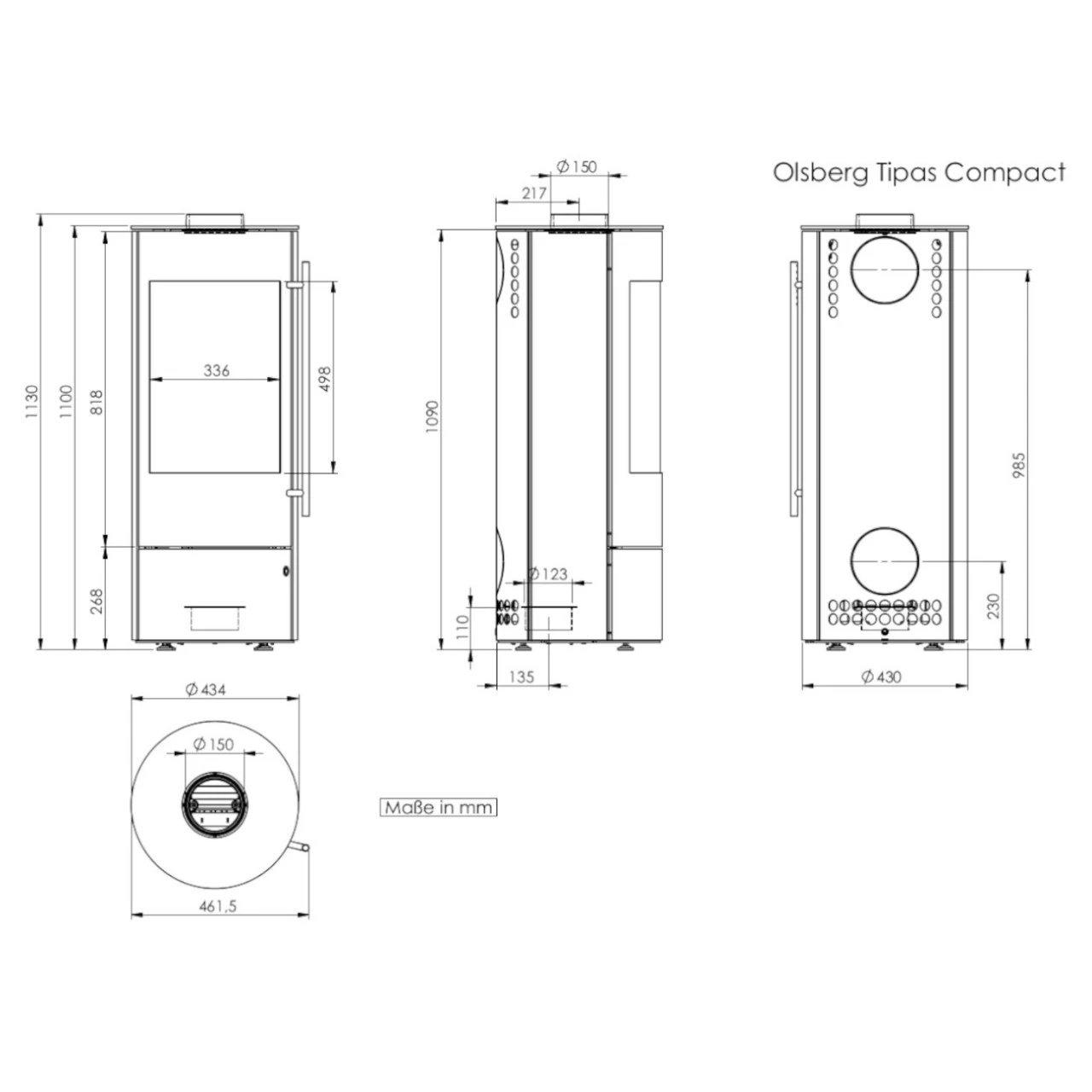 Tipas Compact Kaminofen Keramik Schneeweiß 4kW DIBt 4 Tipas Compact Kaminofen Keramik Schneeweiß 4kW DIBt – Bild 4